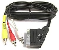 PremiumCord SCART Kabel zu 3xCINCH, Stecker zu Stecker, IN/OUT Schalter, schwarz, 1,5m
