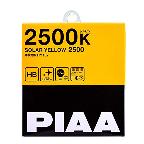Piaa 22-13495 Solar Yellow 9005 (HB3)/9006 (HB4) Light Bulb (2500K - 12V 55W)
