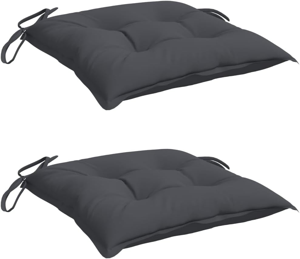 vidaXL Chair Cushions 2 pcs Anthracite 19.7"x19.7"x2.8" Fabric