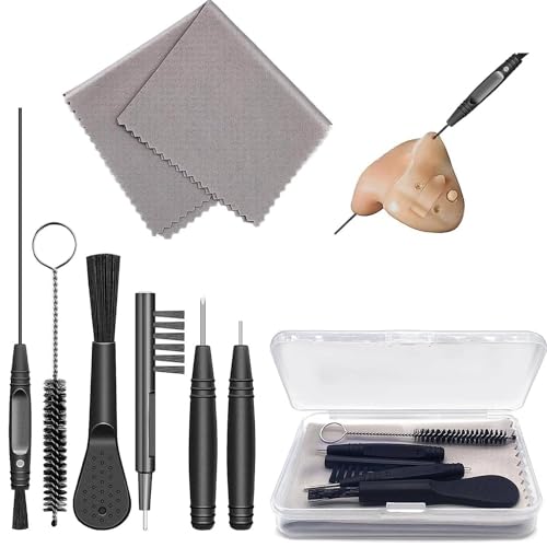 BRITECO Hearing Aid Cleaning Kits Hearing aid Cleaning Tools Earwax Cleaner Tool Sets Hearing Aid Brushes Wire for Cleaning Complete Set for Cleaner Hearing Aids & Electronic Devices