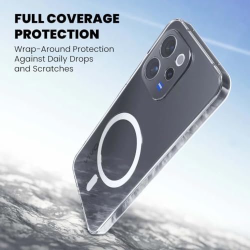 Image of DIZORO Crystal Clear Magnetic Compatible with Vivo V70 / V70 Elite Back Cover case with Anti-Yellow (Compatible with Magsafe) Anti-Scratch | Shockproof Transparent Cover