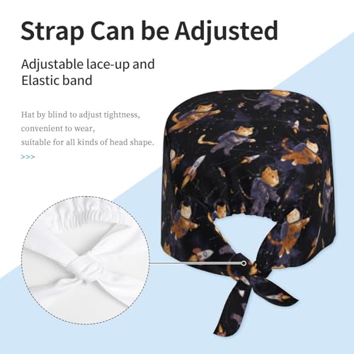 Image of Adjustable Scrub Cap with Sweatband, Breathable Working Hat for Men /Women