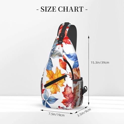Mochila deportiva estilo Sling con patrón de hojas otoñales miniatura 4