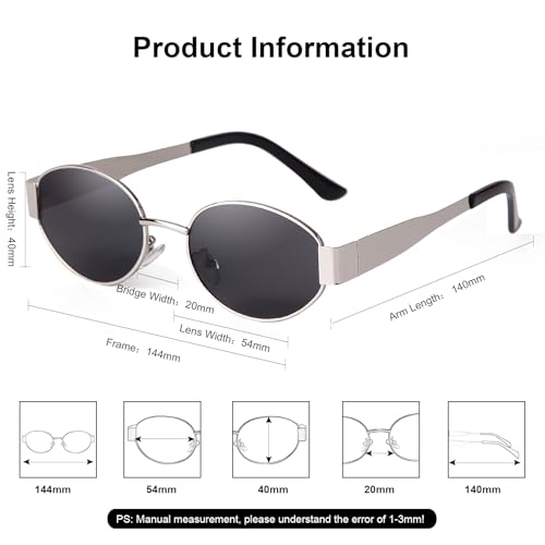 ADE WU Retro Oval Sunglasses for Women Men Treny Designer Sun Glasses in Metal Frame4