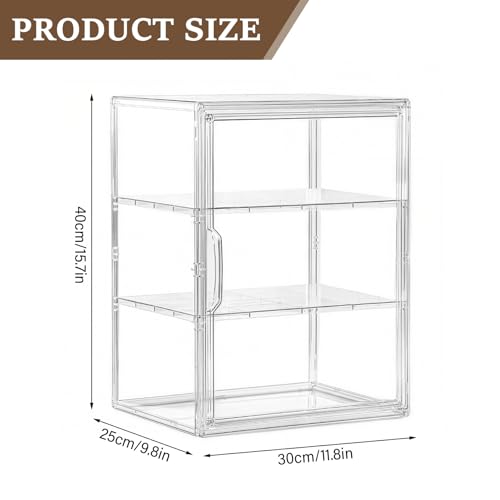 Vitrina de repostería transparente de 16x12x10 pulgadas con 2 divisores móviles para encimera 6