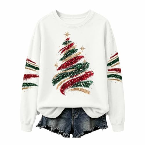 Funny Christmas Sweatshirts For Women 2026 Fall Cute Graphic Pullover Tops - image 4