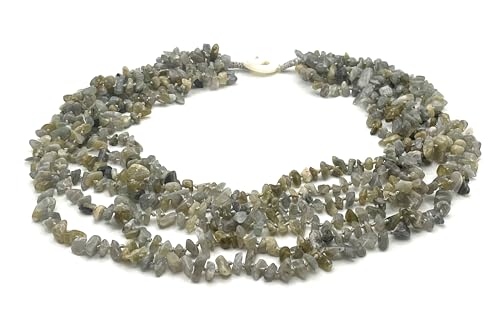Cadeau pour femmes unique avec ce collier avec labradorite et pierres de gemmes
