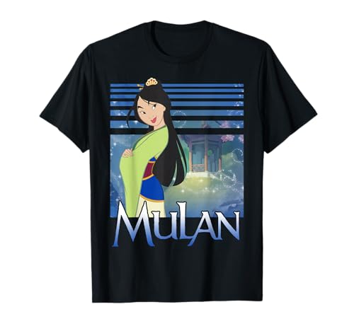 Camiseta de Mulán Disney verde ropa algodón manga corta con brillo de mujer
