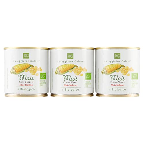 il Viaggiator Goloso Bio Mais Croccante Cotto al Vapore senza Zuccheri Aggiunti, 3 x 160g
