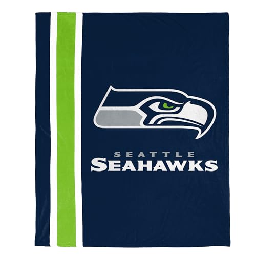 FOCO NFL Plush Soft Micro Raschel Throw Blanket, 50 x 60 Seattle Seahawks