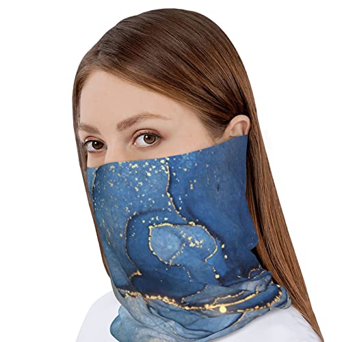 Abstract Blue Golden Marble Slouchy Beanie Hat Chemo Beanies Skull Cap Headwear For Men Women Sun Protection #TOP4