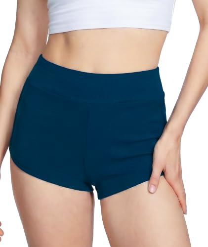 Image of LazyCozy Bamboo Viscose Sleep Shorts for Women, Soft Dolphin Lounge Shorts | Comfy Y2K Micro Mini Pajama Shorts, Lightweight Booty Shorts, Summer Pj Shorts, Knit Workout Shorts