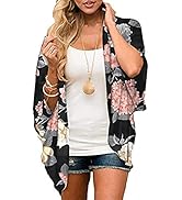 Yutdeng Damen Florale Kimono Cardigan Chiffon Tops Casual Strandkleid Sommer Pareos Lose Bluse Sh...