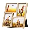 Small collage picture frames 35 x 5 inch 4 openings multi picture frame with real hd glass for photo frame gallery wall home decor and office tabletop rustic natural log color  urban country home decor