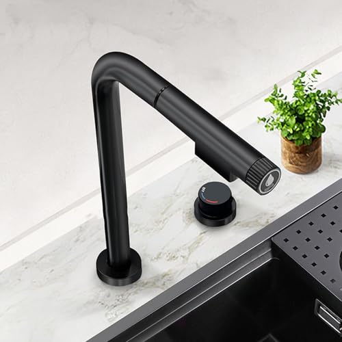 Robinet 3 voies extractible avec douchette en laiton blanc orientable