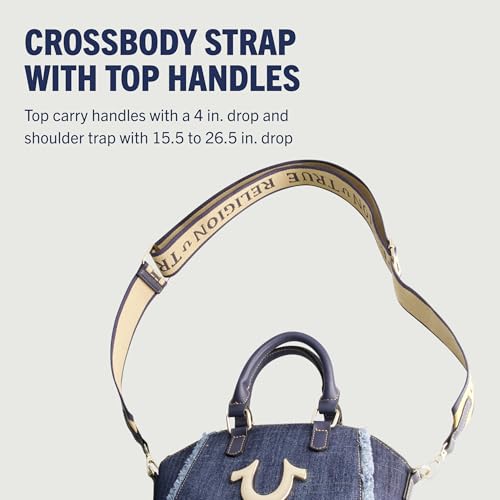 True Religion Crossbody Bag, Women's Faux Leather Mini Handbag with Adjustable Shoulder Strap, Beige, One Size4