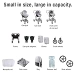 Nine point nine Kinderwagen 3 in 1, Kinderwagen Set mit Umkehrbarem Doppelschiebemodus, Kombikinderwagen 3 in 1 mit Großer Bequemer Babywanne, Kinderwagen Rahmen Aluminiumlegierung (H2 Caramel)