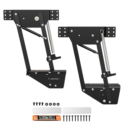 Mixer Lift for Cabinet, Appliance Lift for Cabinet with Soft-Close Spring-Loaded Locking Mechanism and Mounting Base, Shelf Not Included, Lift Assist for Mixers, Blenders, and More (Matte Black)