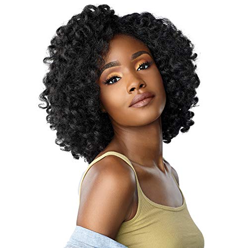 Sensationnel Curls Kinksandco Half Wig - Role Model Synthetic Instant Weave Updo Full Cap for Natural 3C to 4C Hair Textures (F1B/30)