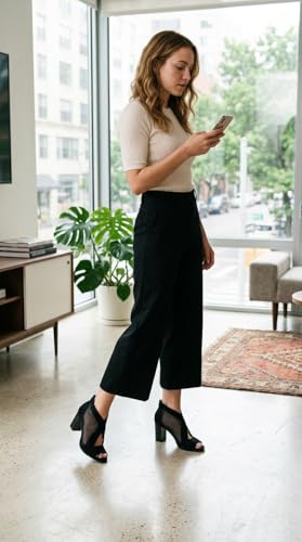 SICARE Peep-Toe, klobige Absätze für Damen, bequeme Blockabsätze, ausgeschnittener Reißverschluss, sexy Netz-Stiefeletten, Stil für Damen, elegante Verabredungen, Business-Partys, Schwarz，36