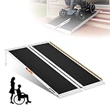 Wheelchair Ramp 4FT, gardhom 800 Lbs Aluminum Portable Folding Handicap Ramp Wheel Chair Ramp for Home Steps Threshold Doorways Stairs Curbs Scooter