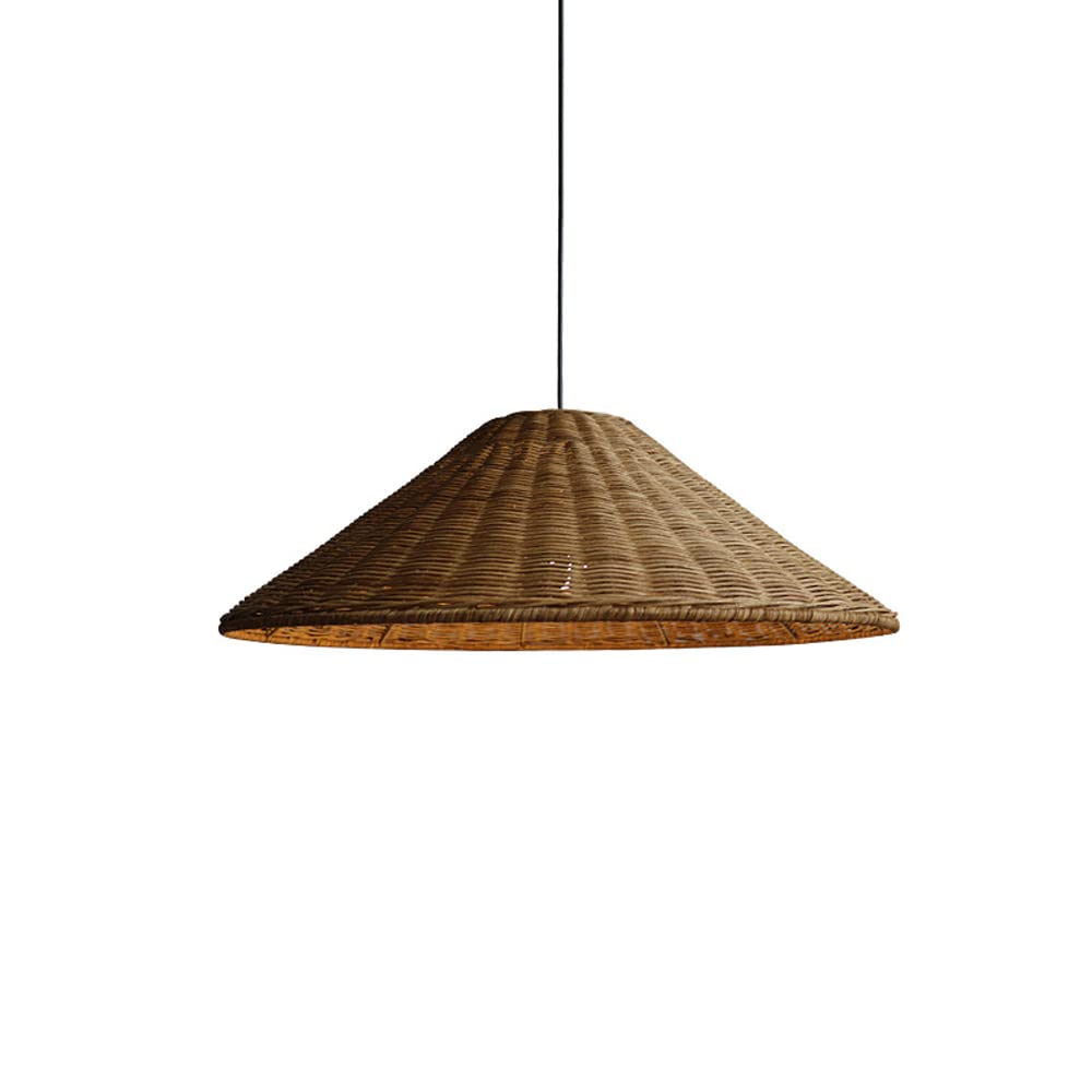 Suspension Japonaise E27 Rotin Tressé Luminaire Salon Chambre Bureau