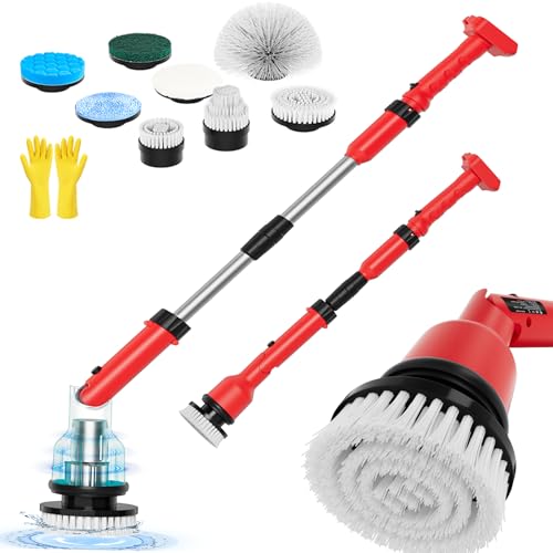 Image of Electric Spin Scrubber Compatible for 18V ，8-in-1 Cordless Cleaning Brush & 1000 RPM Battery Powered Scrubber with Adjustable Extension for Bathroom, Kitchen, Car, Floor （No Battery