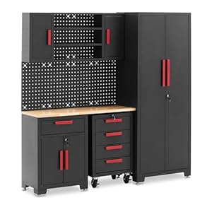 MSW MSW-GTC-100L – Armario de taller modular (132 x 42,7 x 2,5 cm, placa perforada, con ruedas, con bloqueo, metal)