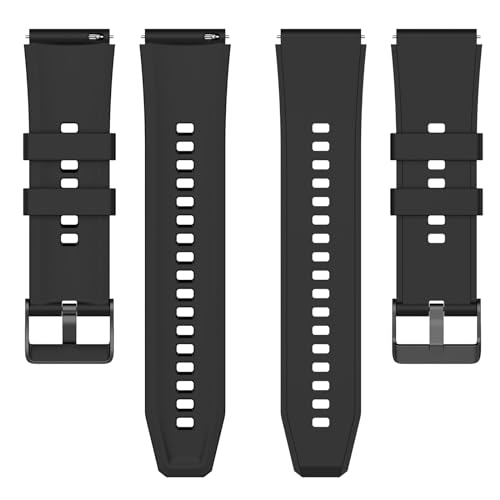 E ECSEM Black Straps for DaFit TK29 TG38 T49Pro TG09L TG08 TG02 Q104 P125 Bands Silicone Sport Waterproof 22mm Quick Release Wristbands for DaFit Smart Watch, Soft and Durable