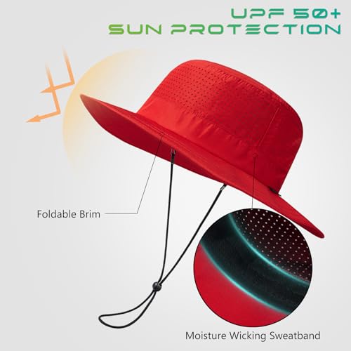 Image of UPF 50+ Bucket Sun Hat with Laser Perforated Mesh Cooling Adjustable Breathable Lightweight for Outdoor Men Women