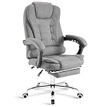 Blisswood Office Chairs for Home Office, Executive Office Chair with Footrest & Lumbar Support 130° Reclining Computer Desk Chair Adjustable Height Tilt Function 360° Swivel for Working (Dark Grey)