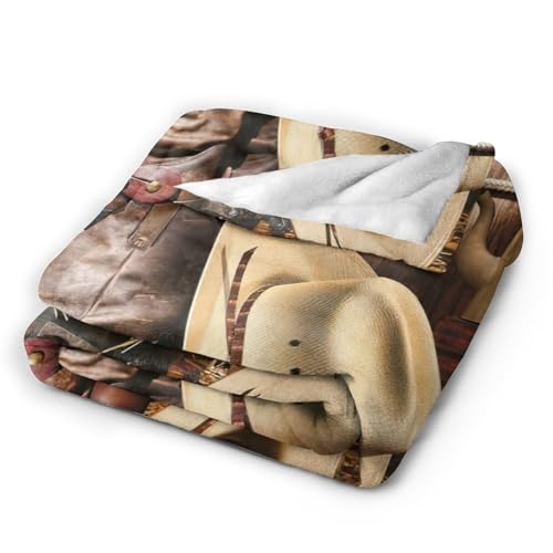 Couverture de voyage en flanelle douce imprimé bottes de cowboy