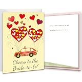 TzenvoGift Bridal Shower Card for Bride to be – Wedding Shower card – Double-Layer Greeting Card with Gold & Silver Foil Hearts and Red-Gold Foil Text