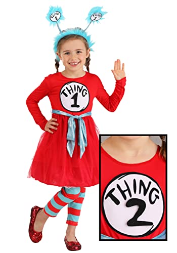 Dr. Seuss Thing 1 & Thing 2 Costume Toddler Girls 2T 4T Red #TOP1