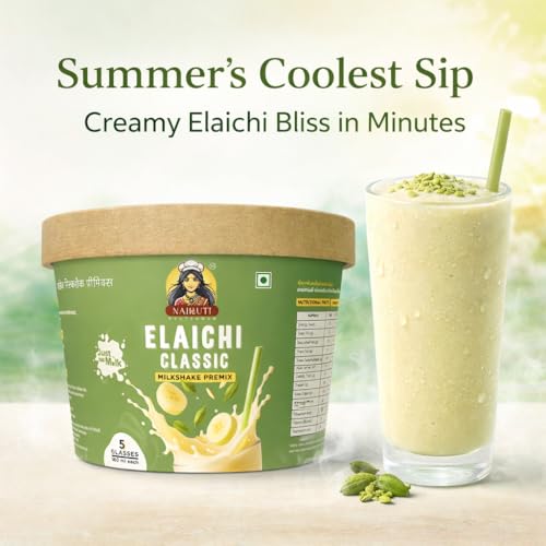 Image of Nairuti Vyutpadan Elaichi Classic Milkshake Premix 150g | Instant Cardamom Milk Drink Powder | Refreshing Traditional Flavor | No Preservatives, No Artificial Color, Natural & Healthy Energy Drink | Ready In A Minute - Milkshake Premix