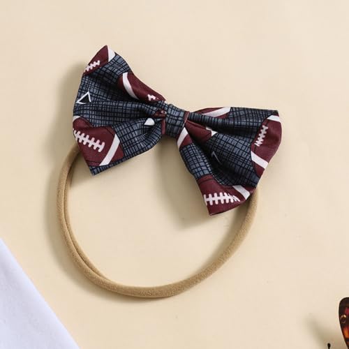 BULINGNA Infant Baby Girl Football Season Outfit Set Love Bodysuit Romper Football Flared Pants with Headband Fall Clothes4