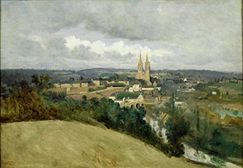 Poster toile ville de Saint Lo Corot pour habiller un mur vide 50x70cm