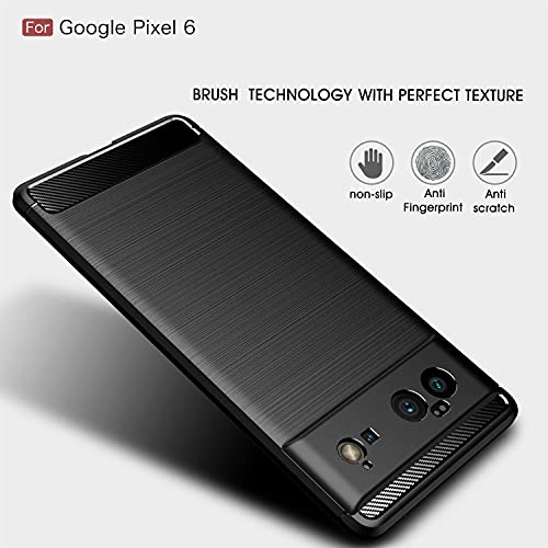 Coque Google Pixel 6 texture carbone bleu anti-choc élégante