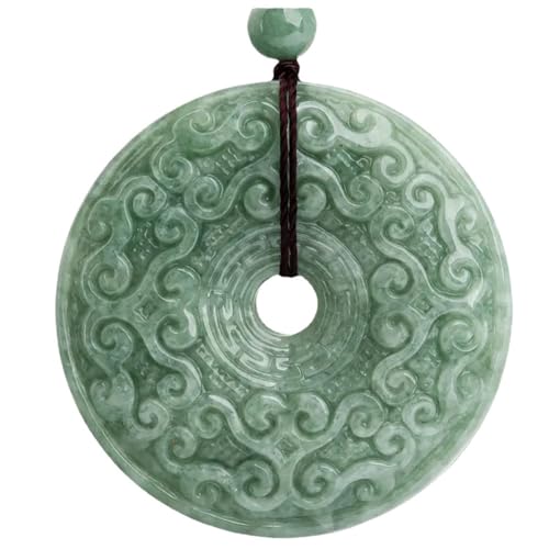Collier pendentif jade vert Ruyi et boucle de paix en pierre naturelle