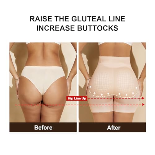 Image of MOVWIN Padded Underwear for Women Built-in 7mm 16mm Fake Butt Pads for Bigger Butt Lifting Panties Tummy Control Shapewear