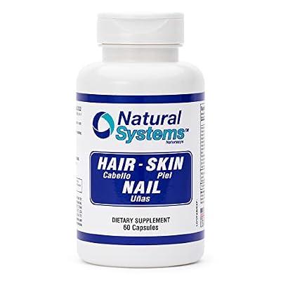 Hair Skin and Nails Supplement 60 Capsule by Natural Systems - Strong Nails and Hair Growth Vitamins for Women and Men - Natural Biotin Hair Skin and Nails Vitamin - Skin Protection Supplements