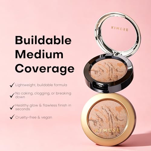 Image of KIMUSE Baked Foundation, Color Correcting Powder Foundation for Mature Skin