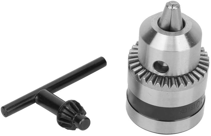Quick Connect Impact Driver Conversion Drill Chuck, 3/8-24UNF Threaded 1.5-10mm Capacity with Chuck Key Fits for Electric Impact Corded Cordless Drill (Silver)