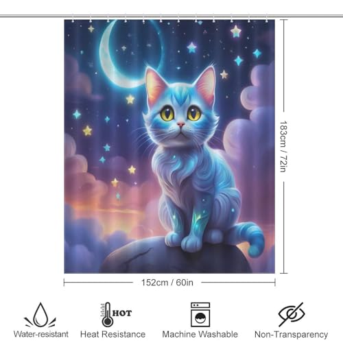 Rideau de douche imperméable lavable en machine pour baignoire 152x183cm - 4