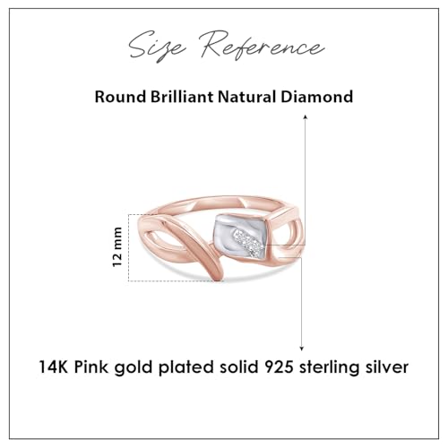 Calla Lily Ring For Women Round Cut White Natural Diamond Accent In 14K Gold Plated Sterling Silver Jewelry (Color- I-J, clarity- I2-I3)3