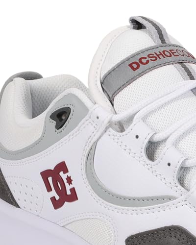 DC Men's Kalynx Zero Skate Shoe, White/RED/Grey, 132