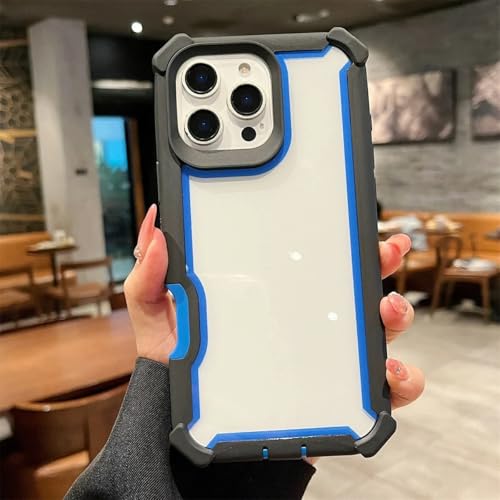 Coque iPhone 16 antichoc double couche transparente et noire