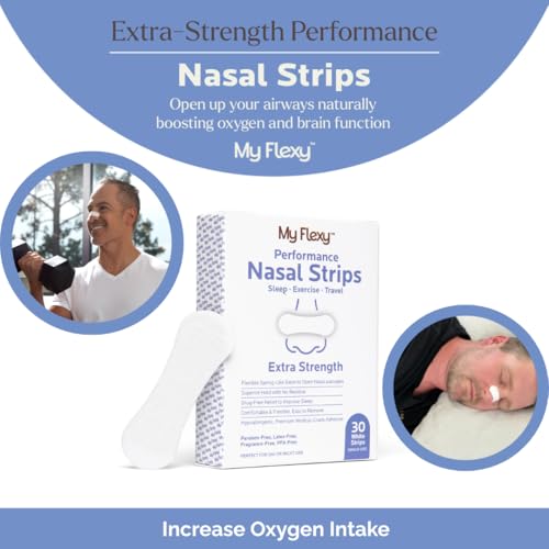 Image of Nasal Strips - Extra Strength, White - Nasal Strips for Snoring. Relieve Snoring and Breathe Easier. Nose Strips Snoring Solution for Better Breathing & Drug-Free Nasal Congestion, Deviated Septum
