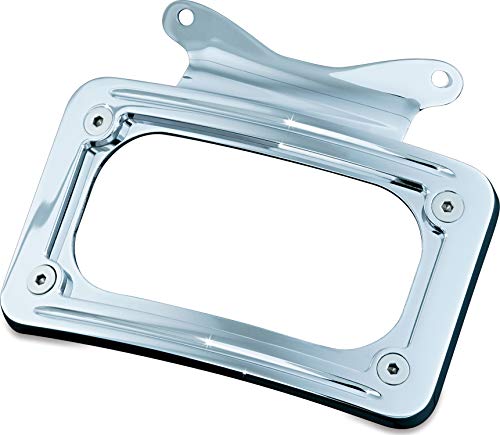 Kuryakyn 3157 Motorcycle Accessory: Curved License Plate Mount for 2010-19 Harley-Davidson Motorcycles, Chrome