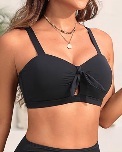Tempt Me Bikini Top for Women Tie Knot Front Push Up Swimsuit Padded Bathing Suit Top Only3